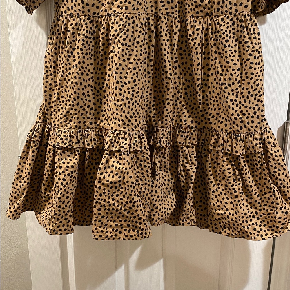 J. Crew Tan and Black Polka Dot Midi Dress - Picture 9 of 15